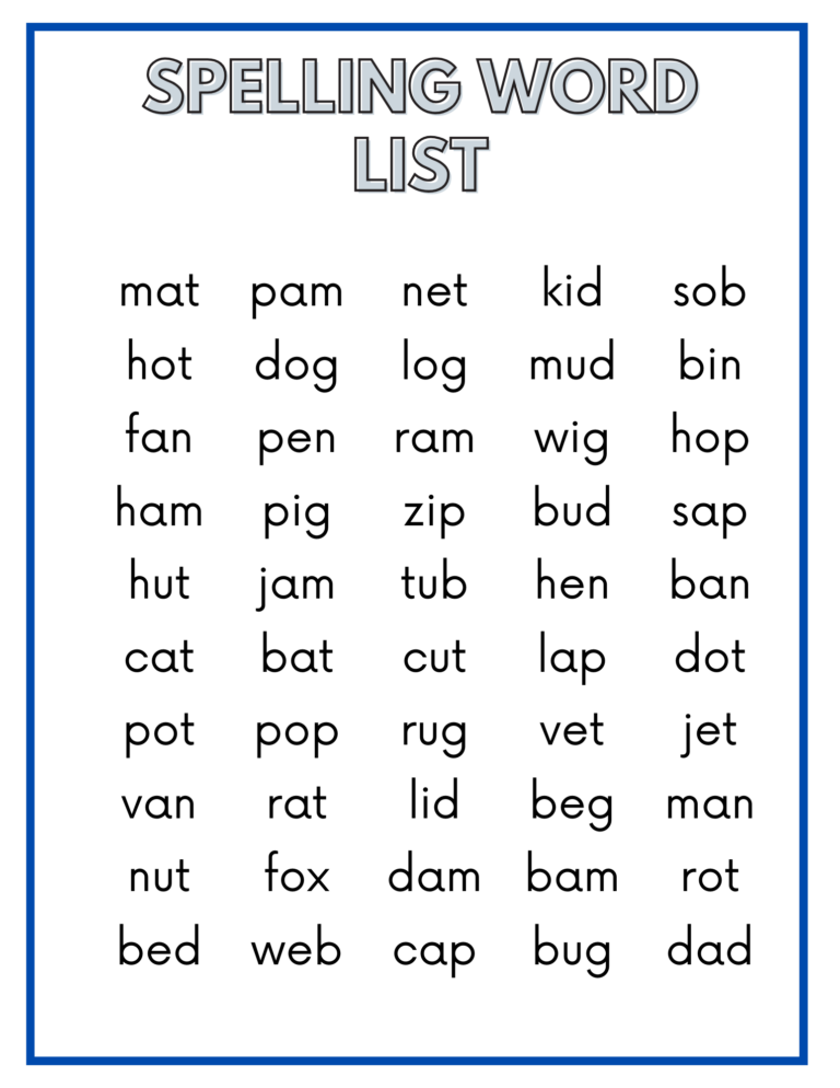 Spelling word list for 1st & 2nd grade - PNG -2