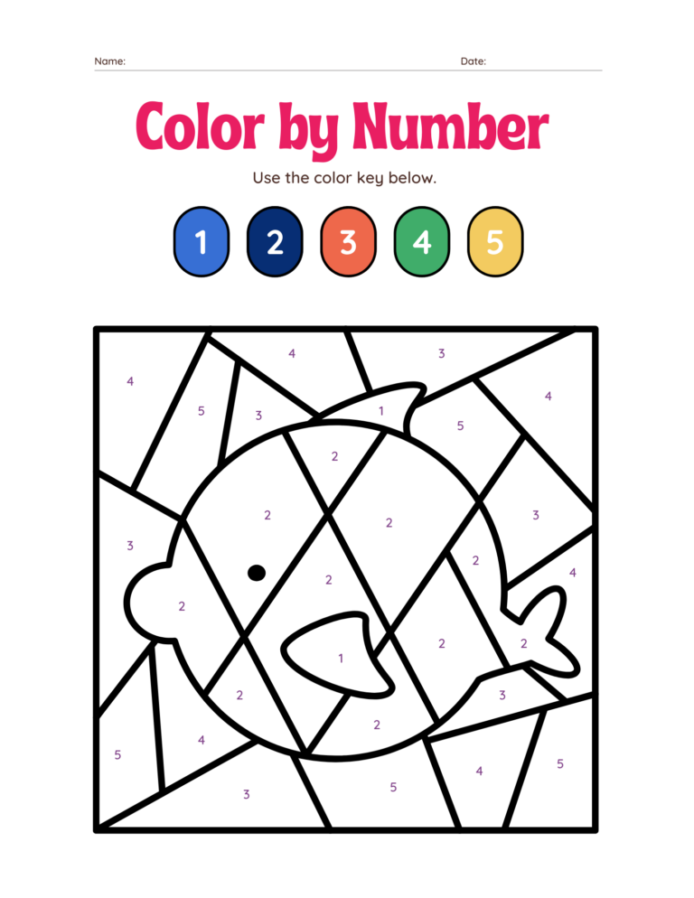 Color by Number Animals Worksheet | Free Printable - Skillful Reader